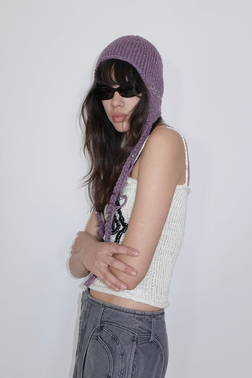 Allergy × Cycle HANDMADE KNIT FLIGHT CAP -PURPLE-